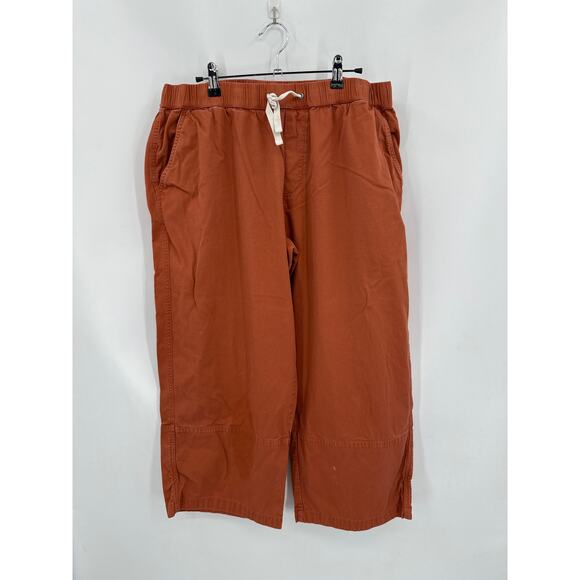 pact Organic Cotton Twill Cropped Pants Size XL Rust Colorway - Picture 2 of 7